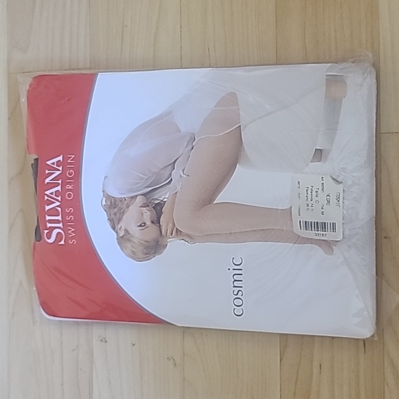 Silvana Swiss Origin Sexy Black Dot Sheer Pantyhose Size C - Picture 1 of 5